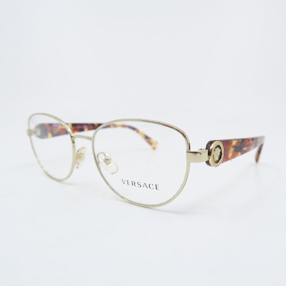 Versace MOD. 1246-B 1427 54mm Gold w Medusa/Tortoise, New Women's Eyeglasses.